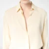 Washed Silk Georgette Shirt with Tonal Tf Embroidered Logo