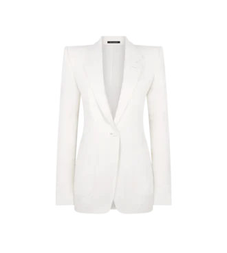 Wool Cashmere Flannel Single Breasted Jacket
