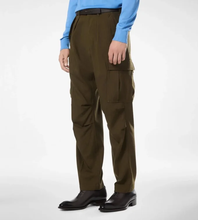 Wool Cashmere Silk Reps Cargo Pant