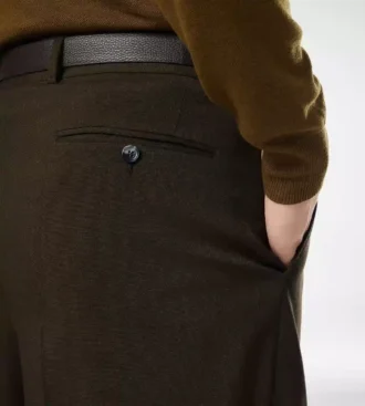 Wool Cashmere Silk Reps Double Pleat Pant