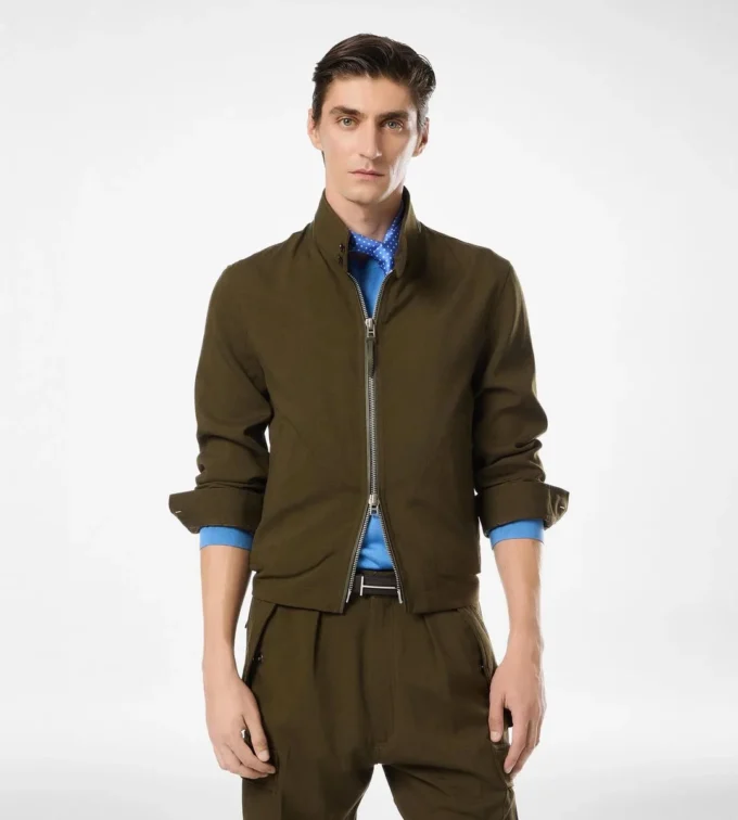 Wool Cashmere Silk Reps Harrington