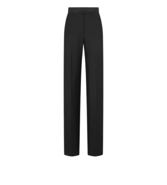 Wool Silk Blend High-Waisted Tuxedo Pants