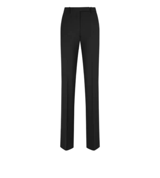 Wool Silk Blend Tailored Straight Pants