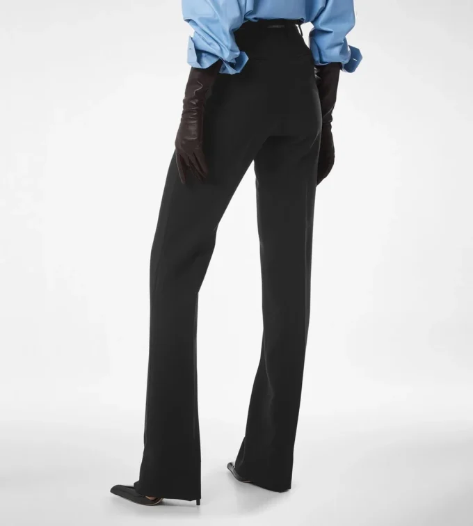 Wool Silk Blend Tailored Straight Pants Wool Silk Blend Tailored Straight Pants
