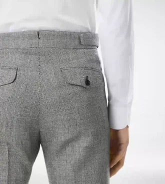 Wool Silk Linen Sharkskin Pant