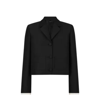 Wool Silk Radzmir Jacket with Plisse Details