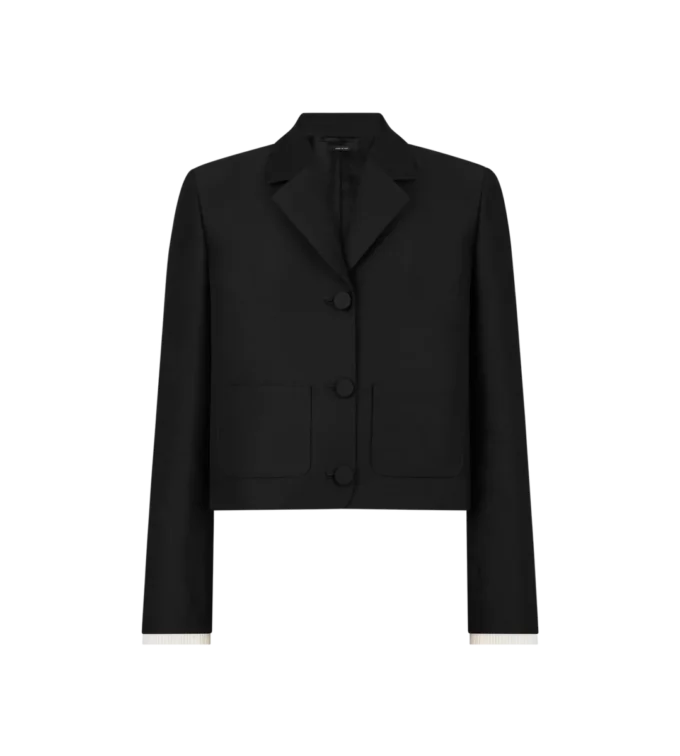 Wool Silk Radzmir Jacket with Plisse Details Wool Silk Radzmir Jacket with Plisse Details