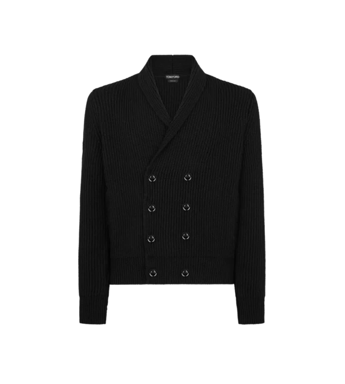 Wool Silk Shawl Collar Cardigan