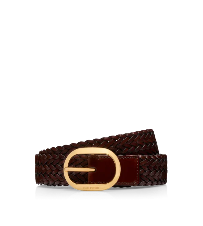Woven Leather Oval Belt