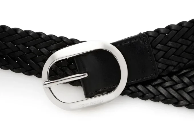 Woven Leather Oval Belt