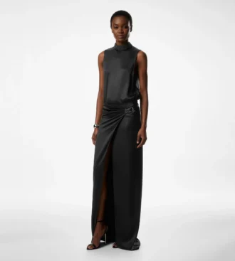 Wrap Maxi Skirt with Leather Belt Wrap Maxi Skirt with Leather Belt