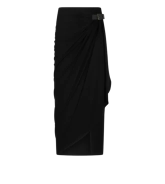 Wrap Skirt with Leather Detail Wrap Skirt with Leather Detail